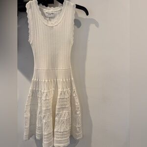Elegant White Knit Kids Dress
